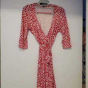 Pink leopard wrap dress